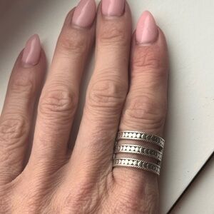 Anna Beck silver triple bar ring